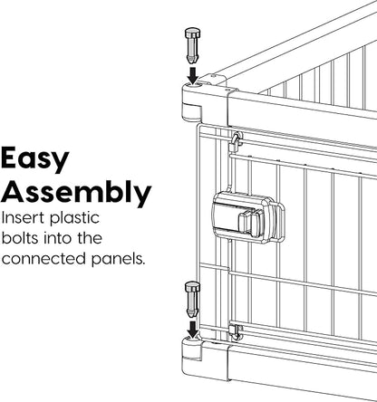 USA Medium Dog Crate, Dog Kennel Indoor with Sliding Door & Bottom Tray, Dog Cage, Wire Pet Pen with Bottom Tray, Stylish Wood-Like Trim, Light Brown
