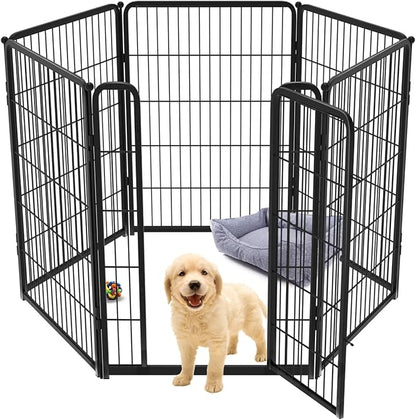 FXW Homeplus Dog Playpen for Indoor Use - Stress-Free and Safe Play, Heavy Duty 40 Inch 6 Panels Dog Pen for Medium and Large Dogs, Black│Patented