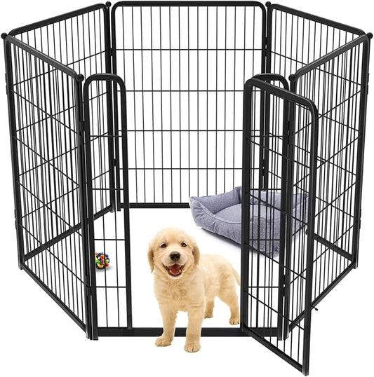 FXW Homeplus Dog Playpen for Indoor Use - Stress-Free and Safe Play, Heavy Duty 40 Inch 6 Panels Dog Pen for Medium and Large Dogs, Black│Patented