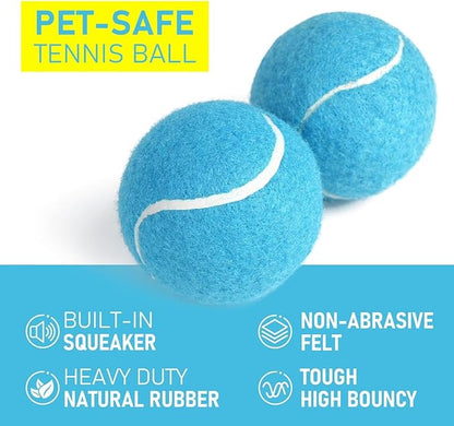 PrimePets Squeaky Balls for Dogs, 2.5 Inch Dog Squeaky Toys, Interactive Dog Toy Tennis Balls for Indoor Outdoor, Dog Squeaky Toys for Medium, Large Dogs