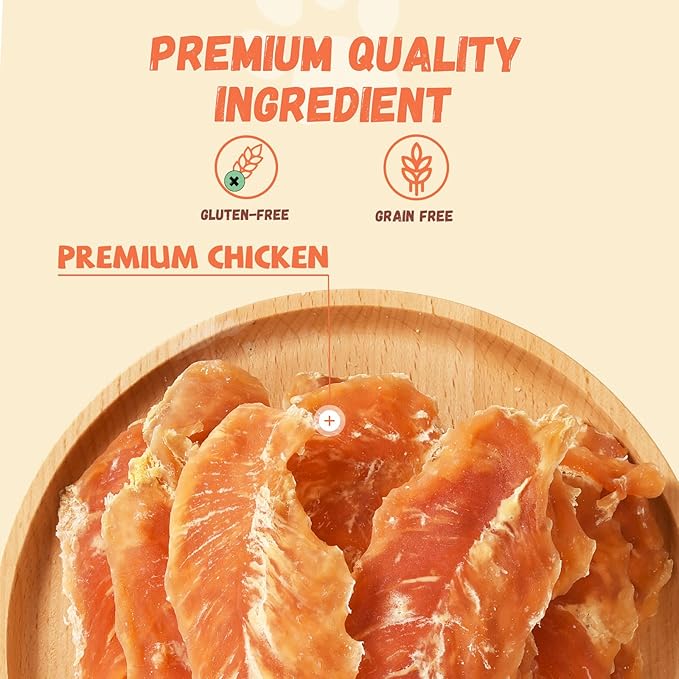 Chicken Jerky Tenders, Healthy Natural Dog Treats Rawhide-Free Grain-Free Chicken Jerky for Dogs High Protein Training Treats Snacks for Small Medium Large Dogs 12 Counts