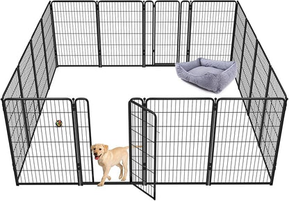 FXW Homeplus Dog Playpen for Indoor Use - Stress-Free and Safe Play, Heavy Duty 45 Inch 16 Panels Dog Pen for Large Dogs, Black│Patented