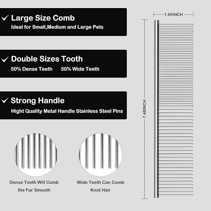 Dog Slicker Brush for Goldendoodles & Golden Doodle Brush for Grooming Kit - Dog Brush for Goldendoodle, Labradoodle, Poodles - Pet Hair Brush for Medium & Long Haired Dogs - Large (Black)