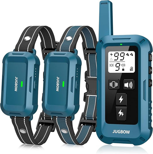Jugbow Dog Shock Collar 2 Dogs - 4200FT Dog Training Collar with Remote, IPX7 Waterproof E Collar for Dogs Training Rechargeable Collars for Large Medium Small Dogs
