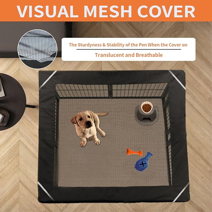PJYuCien Square Top Cover - Fits 8 Panels 24 Inch Width Metal Dog Fence Dog Playpen (Note: Only PlayPen Top Cover, NO PLAYPEN!!!)…