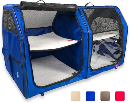Cat Show House Portable Dog Kennel (Shelter) Red/Cream/Tan/Royal Blue…