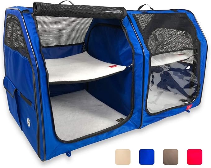 Cat Show House Portable Dog Kennel (Shelter) Red/Cream/Tan/Royal Blue…