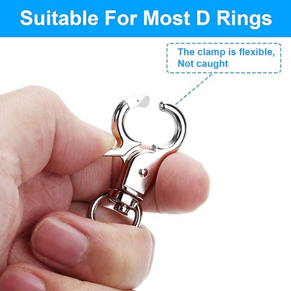 Molain Dog Tag Clips with Dog Tag Rings,Durable Dog ID Tag with Rings for Large Dogs Collar Harnesses 1.75 x 0.9 in (4 Clips 10 Ring)