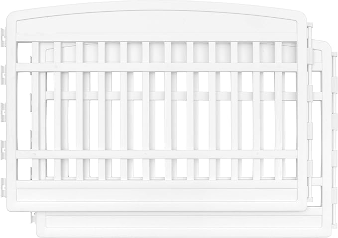 IRIS USA 24" 2-Panel Add-On Panels, Pet Dog Puppy Playpen, Foldable, Customizable, White
