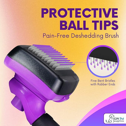 GM Pets™ Self Cleaning Grooming Brush | This is The Best Dog and Cat Brush for Shedding and Grooming | Our Pet Brushes Are Suitable for All Hair Lengths (Sensitive Skin Small)