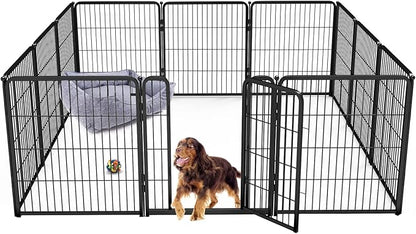 FXW Homeplus Dog Playpen for Indoor Use - Stress-Free and Safe Play, Heavy Duty 32 Inch 12 Panels Dog Pen for Small and Medium Dogs, Black│Patented