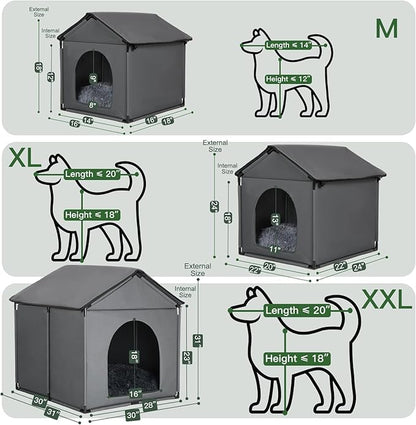 Large Dog House Soft Indoor with Internal Size 30x28x23in for Labrador Husky Samoyed Golden Retriever German Shepherd, Large Pet House with Soft Cushion, Oxford Fabric, 31x30x31in, Gray