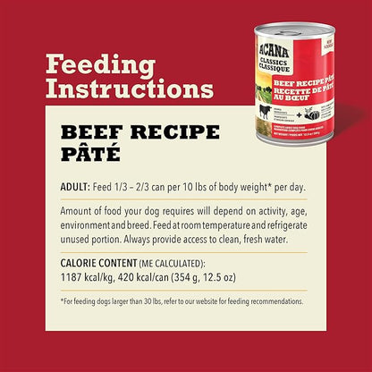ACANA™ Classics Beef Recipe Pâté Wet Dog Food (Case of 12)