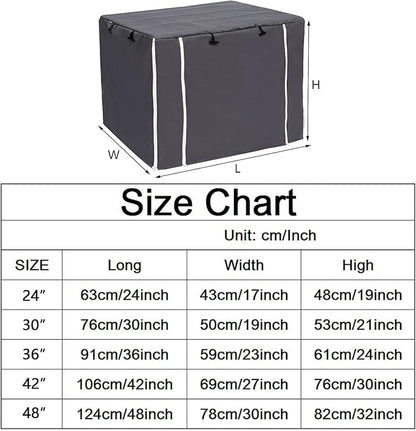 Geyecete Dog Crate Cover - Dog cage Covers Universal Fit for 24-48Inch Wire Dog cage, Lightweight Polyester Fabric, Breathable Double Door Dog Cage Cover-Gray-24 Inch