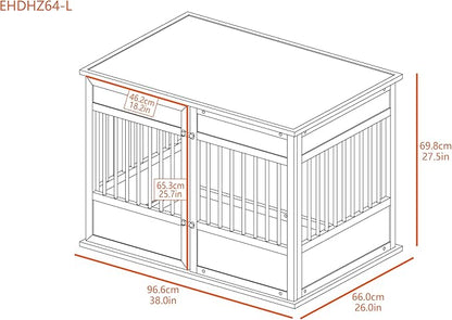 New Age Pet Horizon Pet Crate - Durable ECOFLEX with Stainless Steel Spindles, Bone-Shaped Latches, Easy Access Door, Stylish Design, 10-Year Warranty, Available in 3 Sizes & 2 Colors