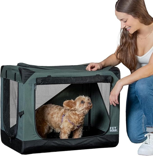 Pet Gear Insta-Fold Soft Crate for Dogs, 26", Dark Cypress