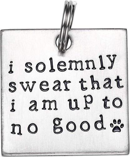 LParkin I Solemnly Swear That I am up to no Good! - Unique Pet Id Tag - Dog Tag - Cat Tag