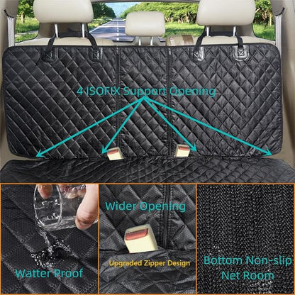 Dog Car Seat Cover for Back Seat Cover for Kids, Waterproof X Large Rear Seat Protector for Pet Auto SUV Truck (XL, Black)
