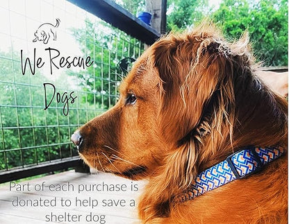 Lucky Love Dog, Bold Matching Dog Collar and Leash Set, Soft & Adjustable, Geometric Pattern Collar and Leash for Male Female Dogs - (Small, Murphy Combo)