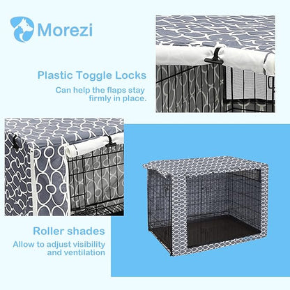 Dog Crate Cover Kennel Dogs Covers fits Small Medium Large crates cage Heavy Nylon Waterproof soundproof Indoor Outdoor - Cover only - Grey - 48 inch