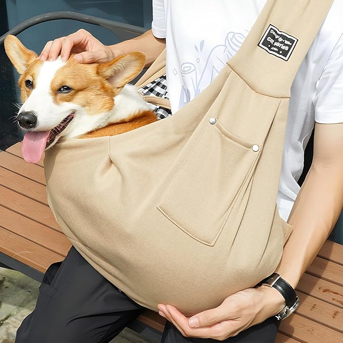 Pet Dog Sling Carrier Bag - Small Dog Purse Cat Puppy Dogs Front Carrier, Chest Carrying Pouch Bags for Pet Traveling and Out Going (Fit for 0-14 lbs)