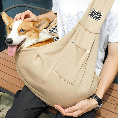 Pet Dog Sling Carrier Bag - Small Dog Purse Cat Puppy Dogs Front Carrier, Chest Carrying Pouch Bags for Pet Traveling and Out Going (Fit for 0-14 lbs)