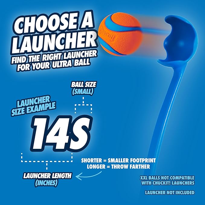 Chuckit! Ultra Ball Dog Toy - Small Bouncy Fetch Balls For Dogs 0-20 lbs - Made from Durable Rubber - Floating Water Pet Toys - Size Small - 2-inch Diameter - Pack of 2