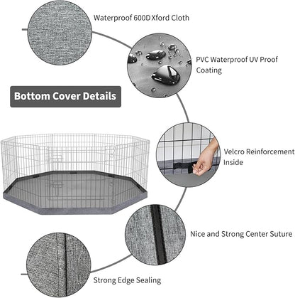 PETIME Bottom Cover Mat for Dog Playpen Pen Waterproof Pad Floor Protector for Indoor Outdoor Use Fits All 24" Wide 8 Panels Pet Exercise Play Pen (Playpen Not Included)