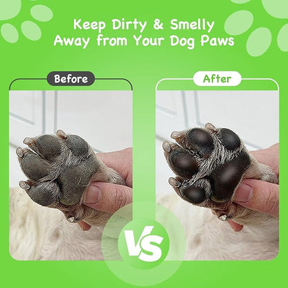 Paw Cleaner with Handle for Small to Medium Dogs - Clean Muddy Feet, Paws and Paw Washer for Pets (Green)