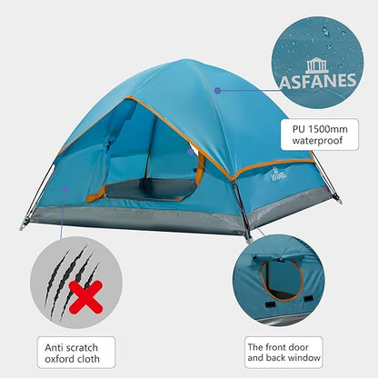 Outdoor Waterproof Pet Camping Tent, Cave Bed for Indoor Cats and Small Dogs, Portable Cat House Dog House, 29.5x29.5x18.9'', Blue, M.