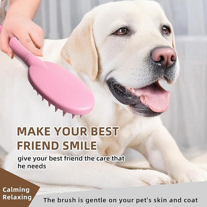 Pet Silicone Shampoo Brush for Long & Short Hair Dogs Cats, Shower Wash Curry Massage Brush