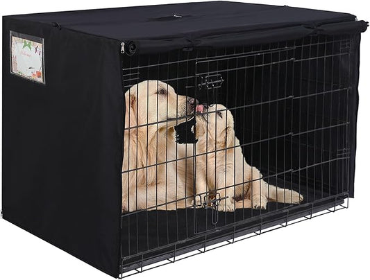 HiCaptain Dog Crate Cover - Polyester Heavy Duty Windproof Pet Kennel Cover for Wire Crate Indoor Outdoor Protection 30in S (Grey)