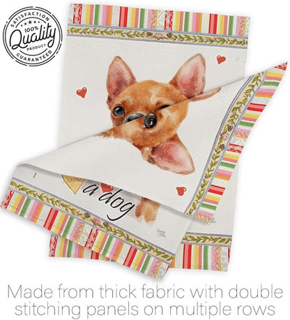 Breeze Decor Shorthair Chihuahua Happiness Garden House Flag-Kit Dog Puppy Spoiled Paw Canine Fur Pet Nature Farm Animal Creature Decoration Banner Small Yard Gift Double-Sided, Made in USA