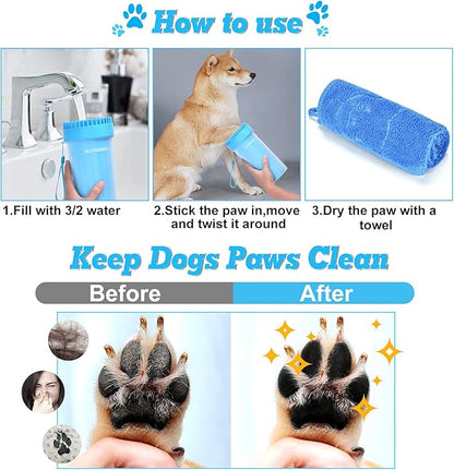 Paw Cleaner and Foot Washer for Large and Extra Large Dog Breeds - Efficient Dog Foot Cleaner with Container