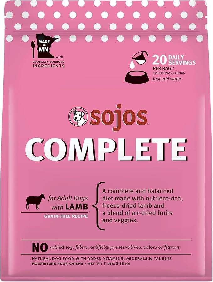 Sojos Complete Lamb Recipe Dehydrated Dog Food, 7 lb
