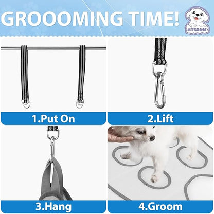 Pet Grooming Hammock Harness for Small Dogs & Cats Nail Trimming, Dog Sling for Cutting Nails, Dog Hanging Holder Hanger with Nail Clippers, Nail File, Scissors