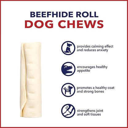 Pet Factory American Beefhide 4-4.5" Rolls Dog Chew Treats - Natural Flavor, 22 Count/1 Pack