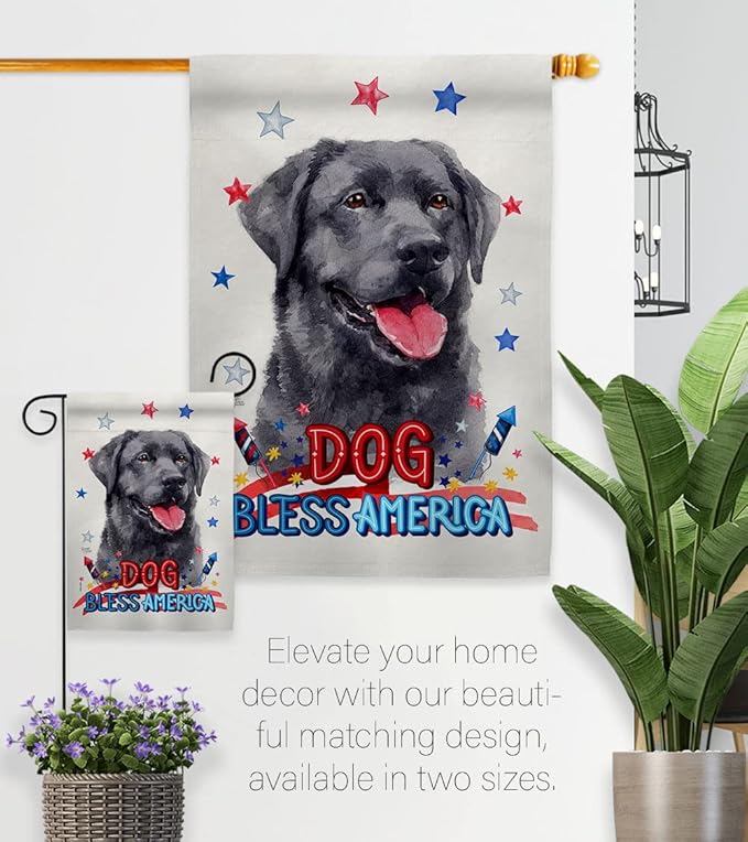 Breeze Decor Patriotic Labrador Garden House Flag Kit Dog Puppy Spoiled Paw Canine Fur Pet Nature Farm Animal Creature Decoration Banner Small Yard Gift Double-Sided, Made in USA