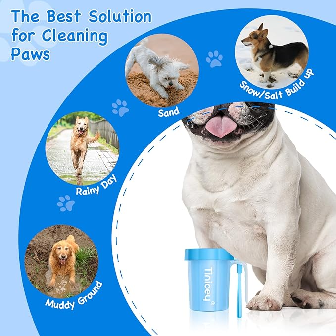 Paw Cleaner for Dogs Medium Small Breed with Handle | Dog Paw Cleaner to Clean Muddy Paws | Dog Foot Cleaner Paw Washer for Dogs & Pets| Dog Feet Washer