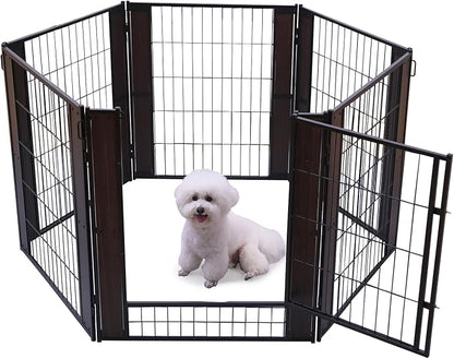 Heavy Duty Dog Playpen 32 Inch Height - Indoor Outdoor Pet Fence Enclosure for Medium and Small Dogs - Foldable Puppy Exercise Pen for Indoor and RV Camping or Yard