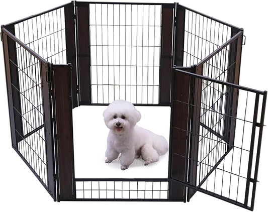 Heavy Duty Dog Playpen 32 Inch Height - Indoor Outdoor Pet Fence Enclosure for Medium and Small Dogs - Foldable Puppy Exercise Pen for Indoor and RV Camping or Yard