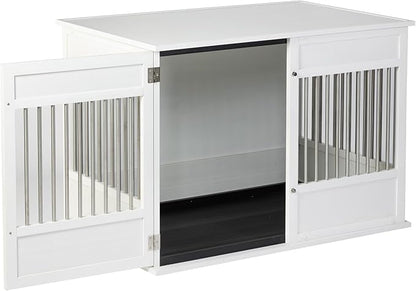 New Age Pet Horizon Pet Crate - Durable ECOFLEX with Stainless Steel Spindles, Bone-Shaped Latches, Easy Access Door, Stylish Design, 10-Year Warranty, Available in 3 Sizes & 2 Colors