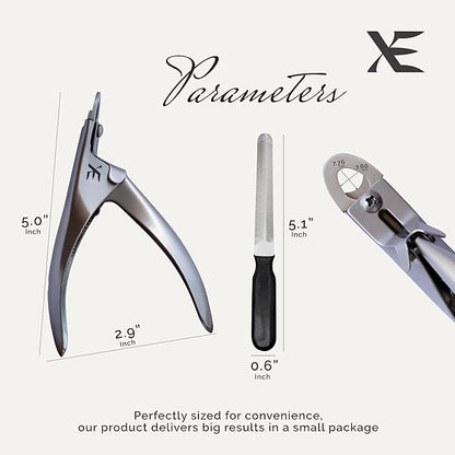XE Stainless Steel Pet Nail Clipper – Cat and Dog Claw Trimmer with Nail File, Non-Slip Handle Nail Cutter for Pets, Professional Grooming Tool for Dogs, Cats, Rabbit and Guinea Pigs