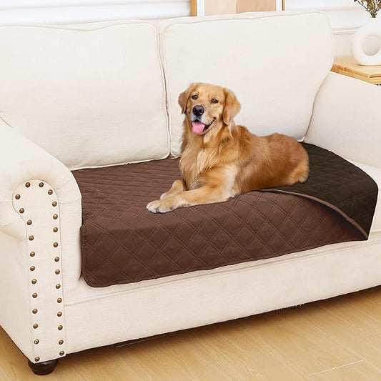 Smiry Waterproof Dog Blanket, Reversible Dog Bed Cover Pet Blanket, Soft Couch Cover for Dogs Washable, Bed Couch Sofa Furniture Protector for Puppy Cat Kids (30"x53", Brown/Chocolate)