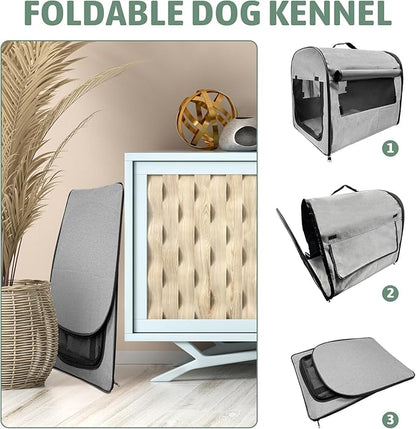 Hamiledyi Collapsible Dog Crate - Portable Soft Travel Kennel for Large Dogs - Indoor & Outdoor Foldable Pet Crate With Mesh Windows (28 x 20 x 22 Inch)