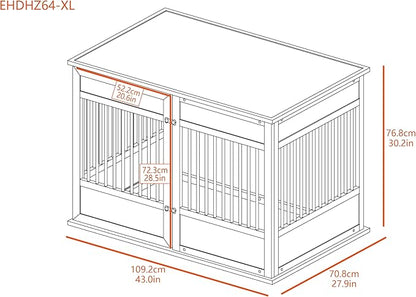 New Age Pet Horizon Pet Crate - Durable ECOFLEX with Stainless Steel Spindles, Bone-Shaped Latches, Easy Access Door, Stylish Design, 10-Year Warranty, Available in 3 Sizes & 2 Colors