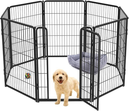 FXW Homeplus Dog Playpen for Indoor Use - Stress-Free and Safe Play, Heavy Duty 40 Inch 8 Panels Dog Pen for Medium and Large Dogs, Black│Patented