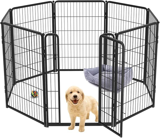 FXW Homeplus Dog Playpen for Indoor Use - Stress-Free and Safe Play, Heavy Duty 40 Inch 8 Panels Dog Pen for Medium and Large Dogs, Black│Patented