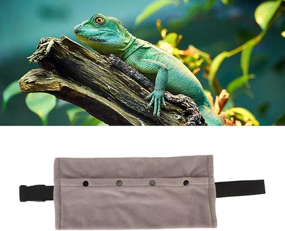 Reptile Sling Carrier, Soft and Comfortable Material Adjustable Strap Bearded Dragon Sling for Outdoor Travel Walking Rest (Grey)