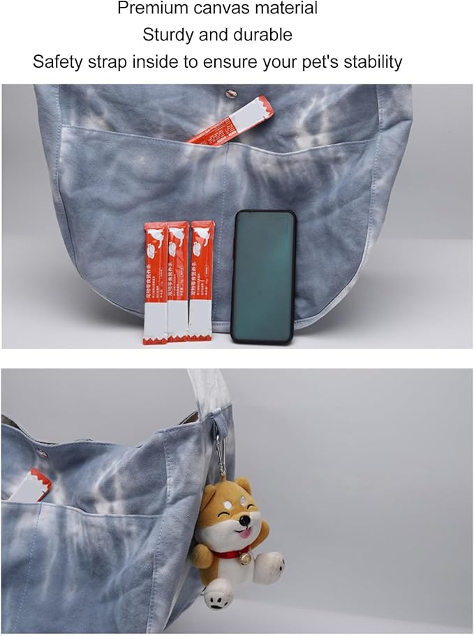 Dog and Cat Sling Carrier, Hands Reversible Pet Papoose Bag Soft Pouch and Tote Design Suitable for Puppy Small Dogs and Cats for Outdoor Travel